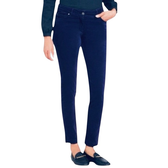 J. McLaughlin Pants - J. McLAUGHLIN Watson Slim 5-Pocket Stretch Blue Velvet Pants Size 12